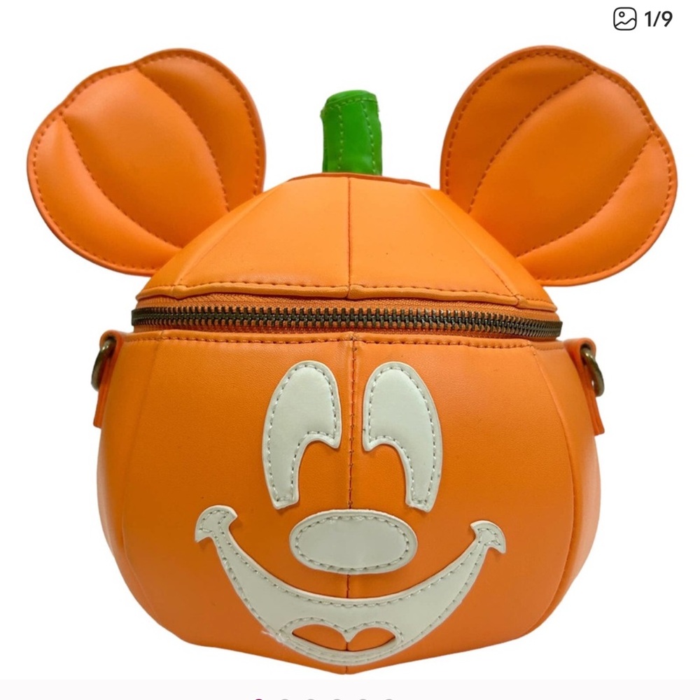 Disney Loungefly Mickey Mouse Pumpkin Head Crossbody Halloween Bag